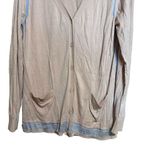 CAbi Cardigan Womens Large Lucy Salmon Periwinkle Button Sweater Cotton Blend Photo 3