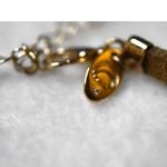 Charming Charlie  Brown Leather Gold Glitter Filled Center 6"-8" Unisex Bracelet Photo 2