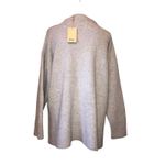 Elie Tahari Minimalist Blue Sweater Size L Lagenlook Side Slits Boxy Length Long Sleeve NEW Photo 2