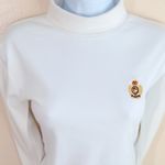 Vintage Polo Ralph Lauren Turtleneck Long Sleeve Shirt Crest Made USA L White Size L Photo 2