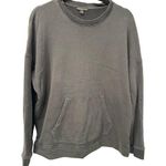 James Perse Size Large/ 3 Dark Gray Cotton Sweatshirt Kangaroo Pockets Photo 0