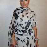 ZARA  dress voluminous maxi animal print kimono scarf layered casual boho Photo 0