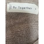 By Together  Women's Brown Tan V-Neck Short Sleeve Crop Knit Sweater Top Size S Photo 2
