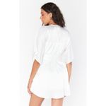 Show Me Your Mumu  First Look Robe in Ivory Luxe Satin M Photo 6
