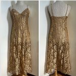 Victoria's Secret victoria’s secret vintage gold floral lace maxi length slip dress Photo 2