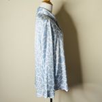 ZARA  Light Blue and White Satin Animal Print Blouse Photo 4