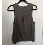 Splendid  Sleeveless Button Front V-Neck Crinkle Tank Top Dark Olive Women's S Photo 3