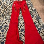 Edikted  Engine Lace Up Cutout Flared Jeans Cherry Red Western Small Photo 6