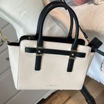 Liz Claiborne Purse Mini Tuxedo Tote Bag Cream Black Shoulder Satchel Photo 8