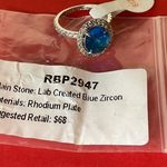 Bomb Party RBP2947 Lab Created Blue Zircon on Rhodium Size 6 Ring NWT Photo 4