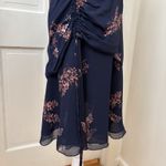 Derek Lam 10 Flowy Crosby Dark Romantic Fairy Cottagecore Ruched Dress Navy Sz 2 Photo 7
