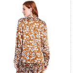 La Ligne x Target Blouse Medium Floral Button Front Long Sleeves Brown Print NWT Photo 1