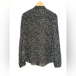 Tory Burch Veta Silk Dot Print Blouse Black Ivory Size Photo 6