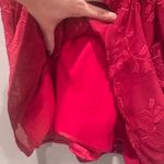 Selfie Leslie NWT  Red Mini Aphrodite Molded Bust Embroidered Wrap Dress Large Photo 7