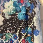 Sans Souci  Floral Lace Tank Top Blue and Black Photo 1