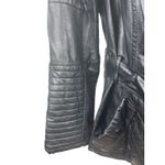 Joe Boxer Black Faux Leather Moto Biker Classic 3x Jacket Tie Waist Photo 3