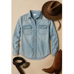 Caslon  Denim‎ Western Shirt Chambray Button Down Long Sleeve Top XS Photo 1