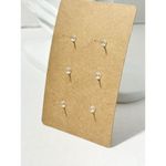 Polka dots & Heart Print Round Star & Heart Shape Fabric Stud Earrings 3 Pairs Red Photo 4