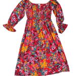 Sugar Lips Francesca Wildflower Denni Smocked Midi Dress Multicolored Size Medium Photo 3