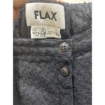 Flax  100% Linen Black Button Front Midi Skirt Sz M Photo 2