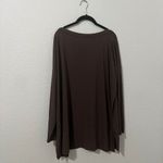 Eileen Fisher  Brown Jersey Viscose Tunic Dress Top Dark Brown Size Large Career Photo 2
