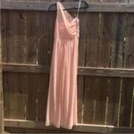 David's Bridal David’s Bridal Peach One Shoulder Maxi Chiffon Bridesmaid Formal Dress Photo 2
