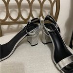 Metallic Silver Rhinestone Block Heels Azalea Wang 9 Photo 3