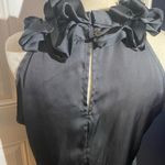 Violet+Claire Gray Satiny Ruffled Sleeveless Halter Blouse Photo 3