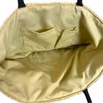 Women’s Tote Bag Woven Braided Casual Zip Closure Black Natural Size Large Photo 6