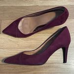 ZARA  Burgundy Suede Heels - Size 37 (6.5) Photo 0