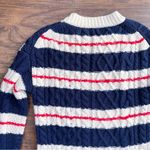 J.Crew • Gabby Striped Cable-knit Sweater tunic merino wool navy cream red Photo 13