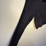 Aerie Offline by Black Ribbed Crop Medium Fitted Long Sleeve Contemporary Boho Photo 5