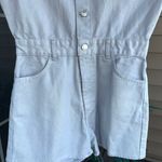 ZARA Metallic Shimmer Denim Romper Photo 11