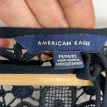 American Eagle  Crochet Black solid Dress v neck size Medium Photo 9