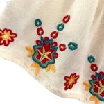 Oddy Embroidered Cream Boho Peasant Top Photo 5