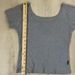 Gray First Lady Short Sleeve Scoop Neck Top Tee Basic Casual Photo 4