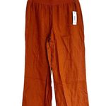 Three Dots NWT  Women's Brown Wide Leg 100% Linen Pant In Color Leather Brown Photo 5