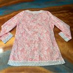Vineyard Vines Tunic Starfish Shell Seahorse logo print Pink and white medium Photo 5