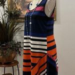 MSK Women’s Jersey Dress Size Large Striped Sundress Sleeveless Scoop Neck Photo 2