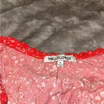 Wallflower Pink & Red Flutter Sleeve Ruffled Blouse Size XL Photo 2