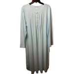 Brand New Miss Elaine Women's Size Large Aqua Paisley Print Lace Trim Nightgown Blue Photo 2