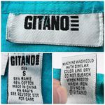 Vintage 90s Blue Button Up Shirt Eyelet Trim Boxy Fit Top Small Photo 2