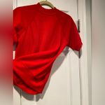 VTG Montgomery Ward Size S Red High Neck Short Sleeve Banded Waist Sweatshirt Photo 1