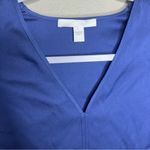 Hugo Boss BOSS ‎ Blue Stretch Silk Long Sleeve V-Neck Blouse Photo 5