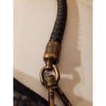 The Sak  Black Soft Leather Hobo Bag Braided Shoulder Strap Brass Hardware Photo 6