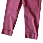 J.Jill Women’s red cropped rolled raw edge cuff mid rise denim jeans size 12 Photo 3