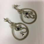 Costume Earrings Pierced Large Silver Tone Dangle Photo 9