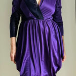 Vintage 70s Disco Nightclub Dress Purple Size small Sparkle Statement Style USA Photo 0