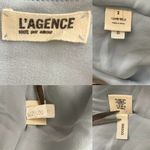 L'Agence  Silk Colorblock Shift Dress Sleeveless Cape Neck Blue Gray Black 2 Photo 6