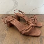 Loeffler Randall EUC  Mikel Bow Mid−Heel Sandals in Brown Raffia Size 10B / 40 Photo 6